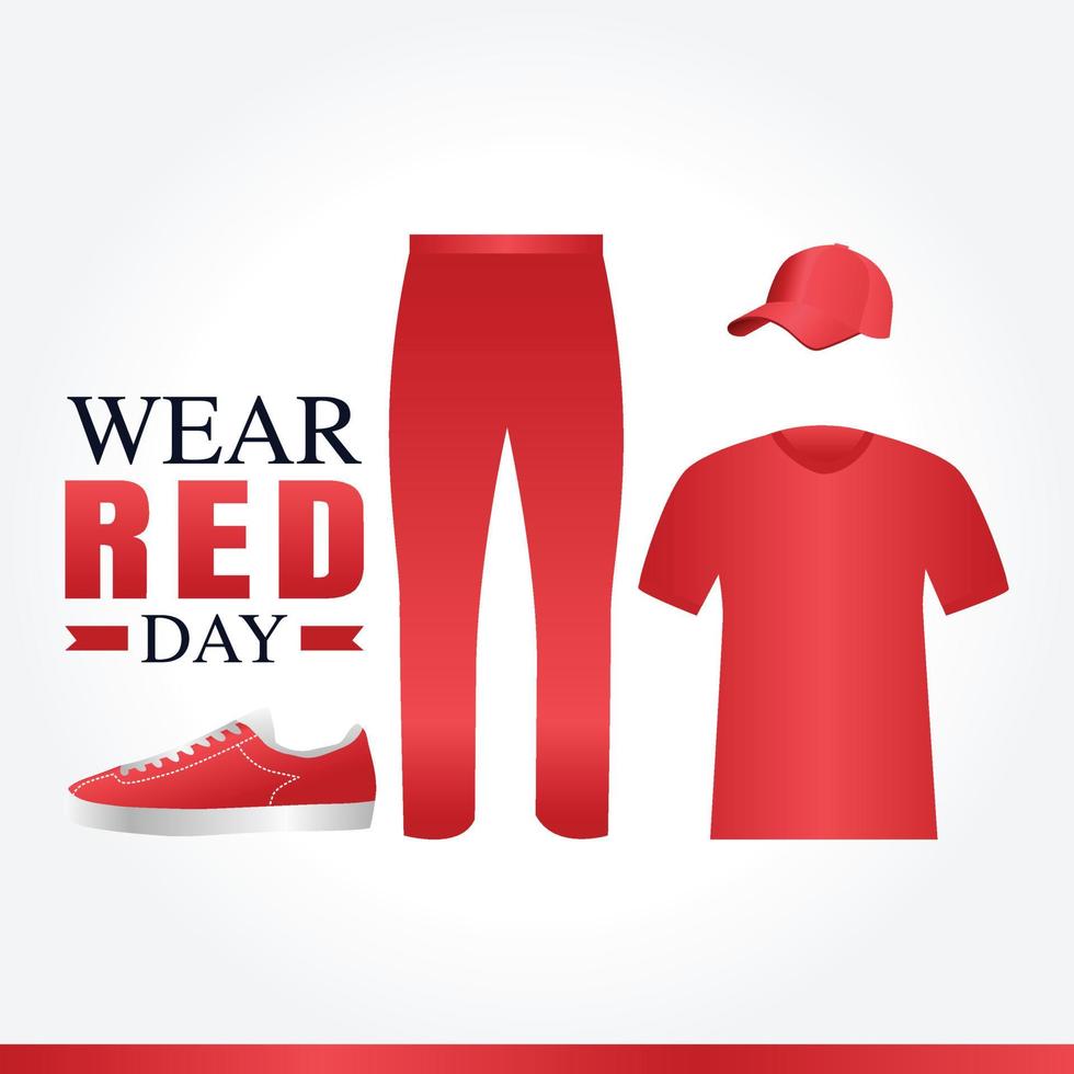 wear red day vector illustration