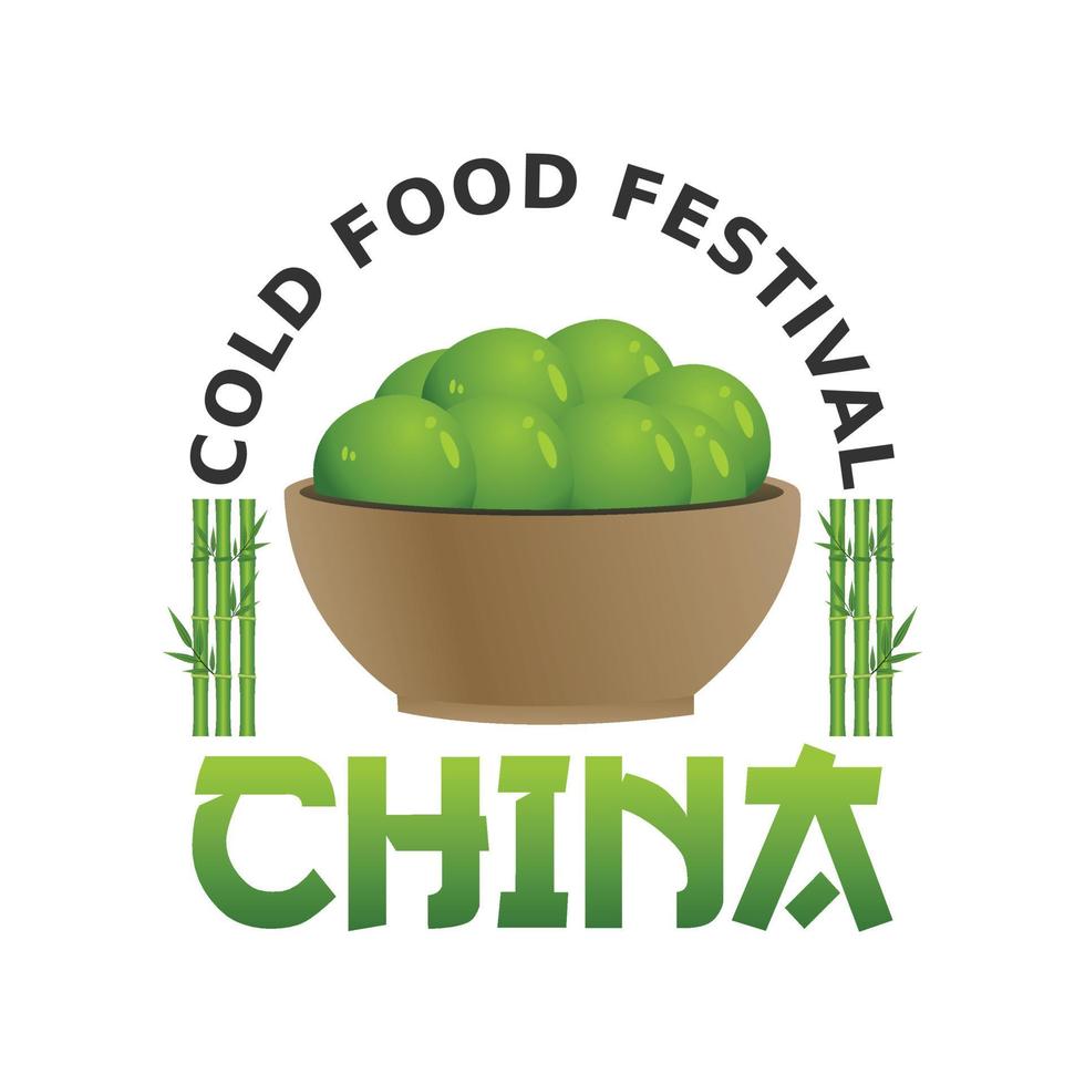 ilustración de vector de festival de comida fría china