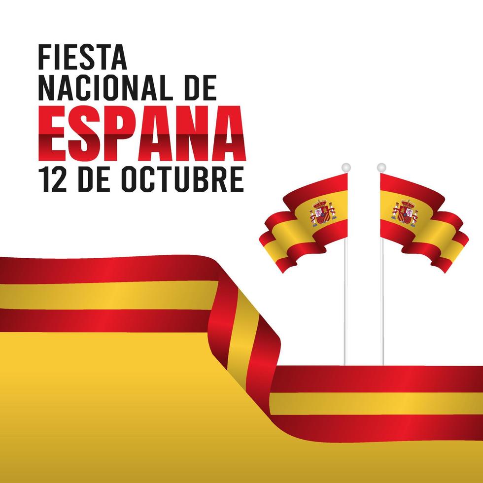 ilustración de vector de fiesta de españa. traduccion dia nacional de españa