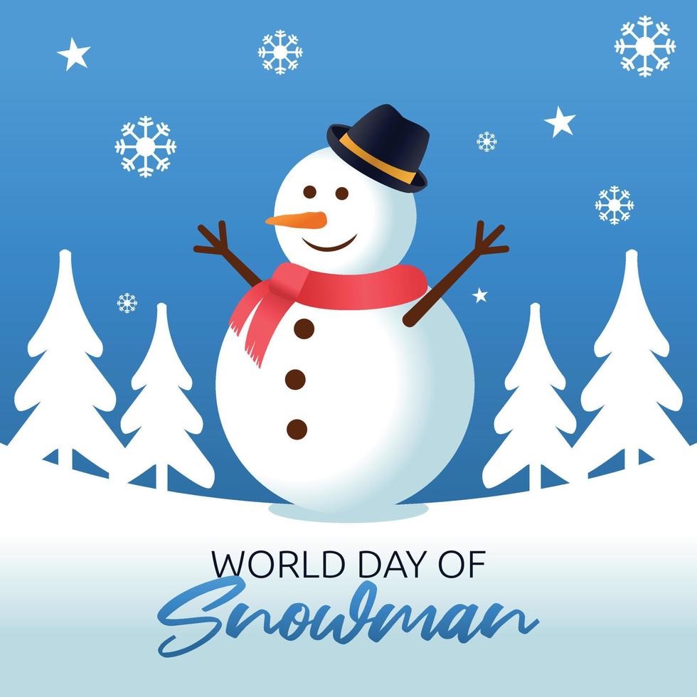 world day of snowman vector illustration