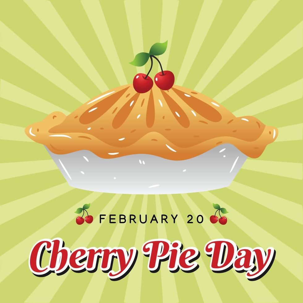 cherry pie day vector illustration