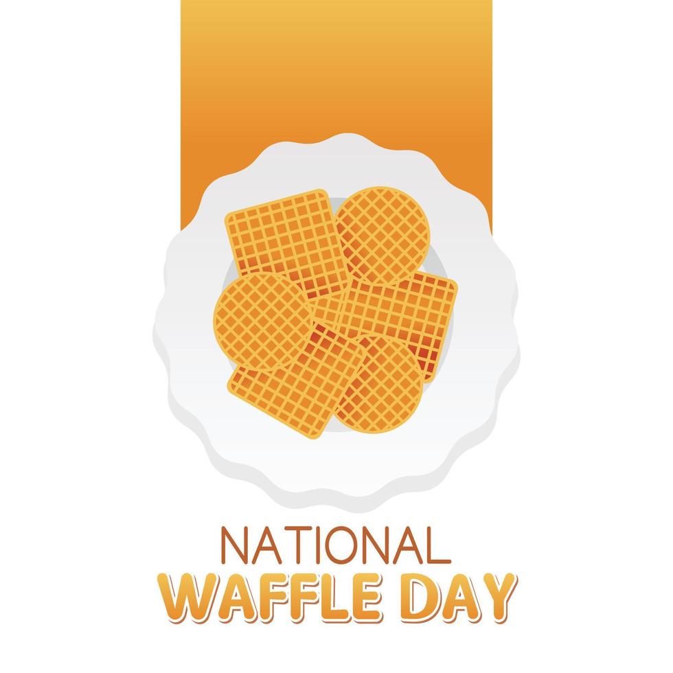 National waffle day vector illustration