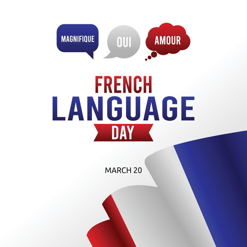 FRENCH LANGUAGE DAY vector illustration