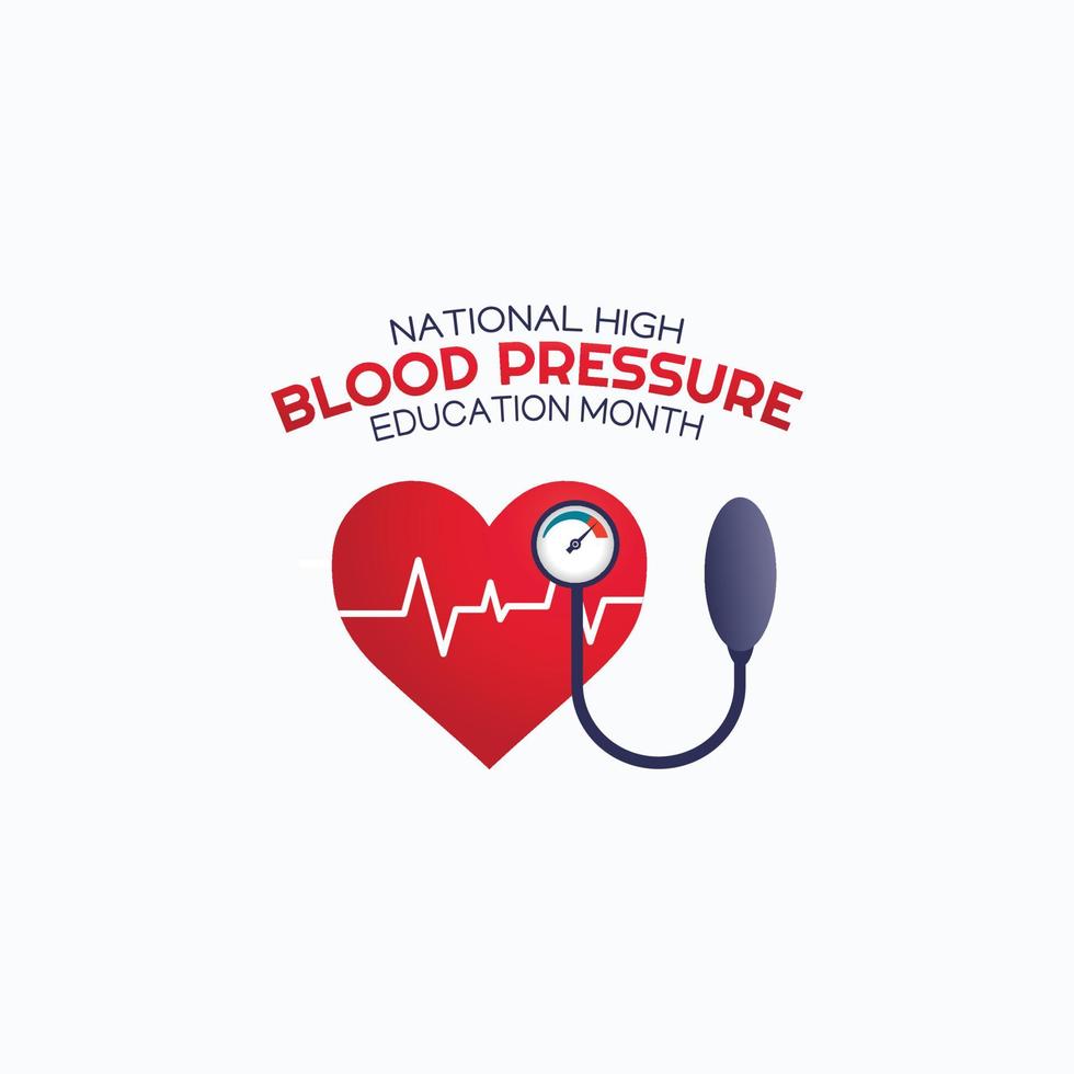 Ilustración de vector de mes nacional de educación de presión arterial alta
