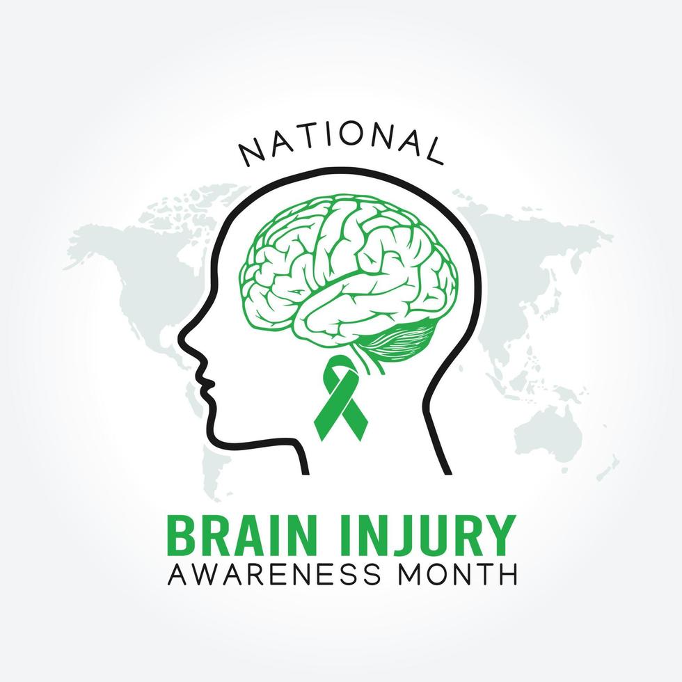 national brain injury awareness month vector illustration