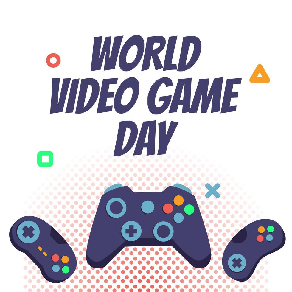 ilustración de diseño vectorial del día mundial del videojuego. vector