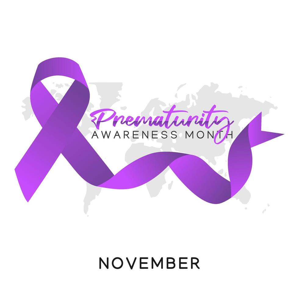 Prematurity awareness month vector illustration