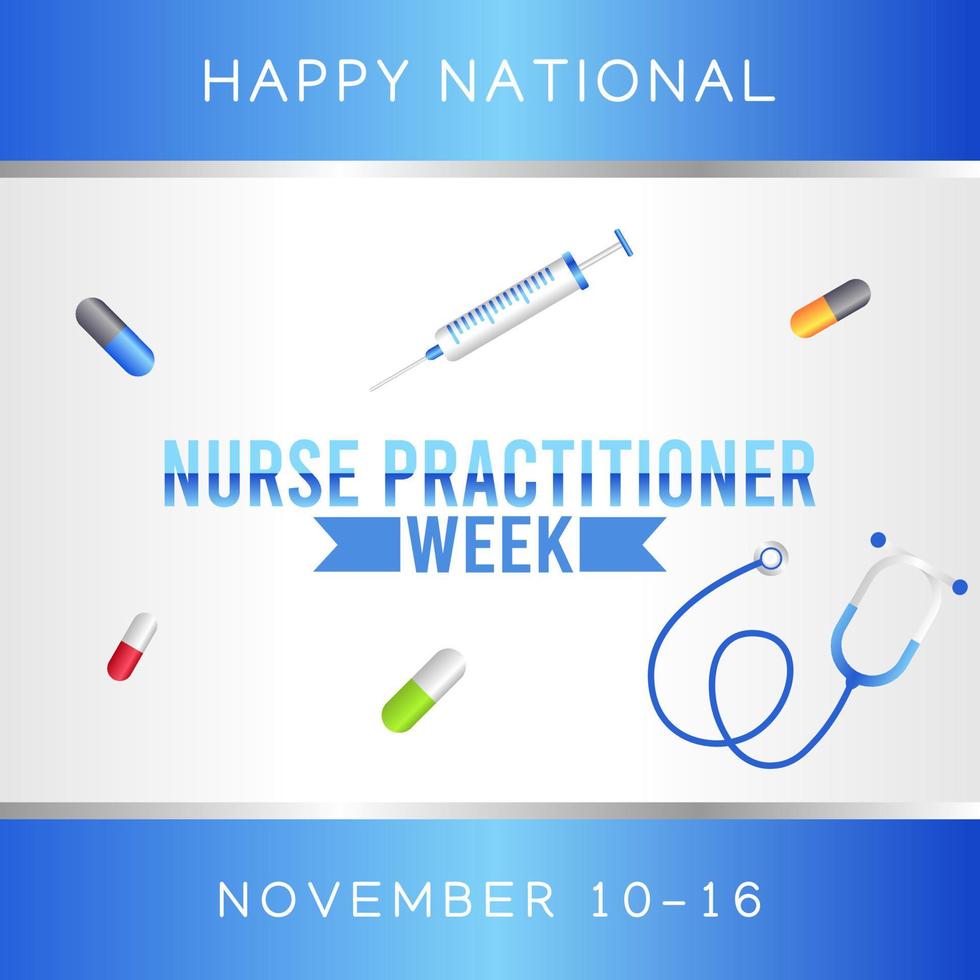 Happy national nurse practitioner week vector illustration