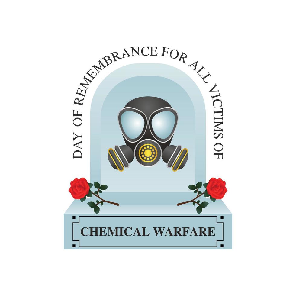 day of remembrance for all victims of chemical warfare vector illustration