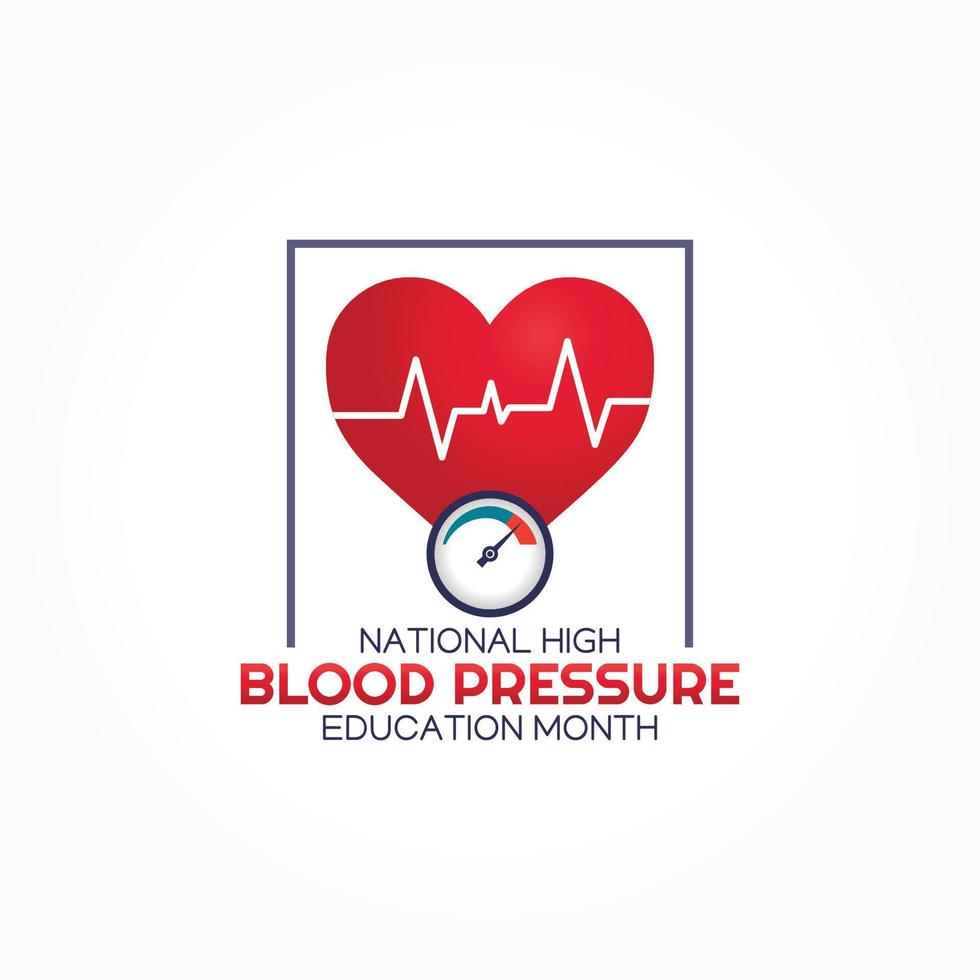 Ilustración de vector de mes nacional de educación de presión arterial alta