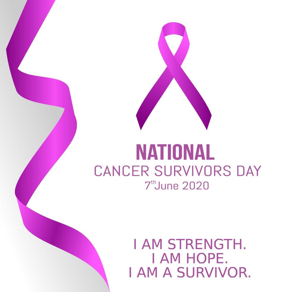 ilustración de vector de día nacional de sobreviviente de cáncer