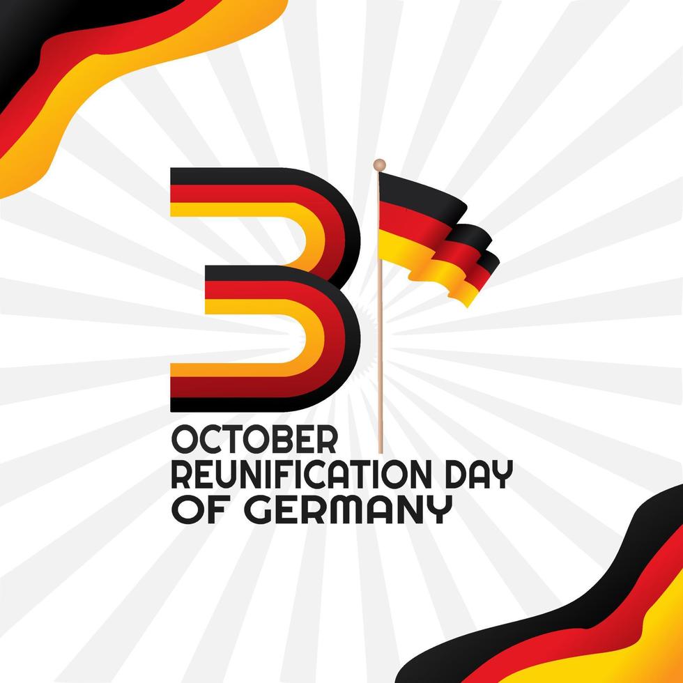 reunification of Germany vector illustration