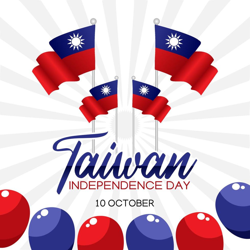 Taiwan independence day vector illustration