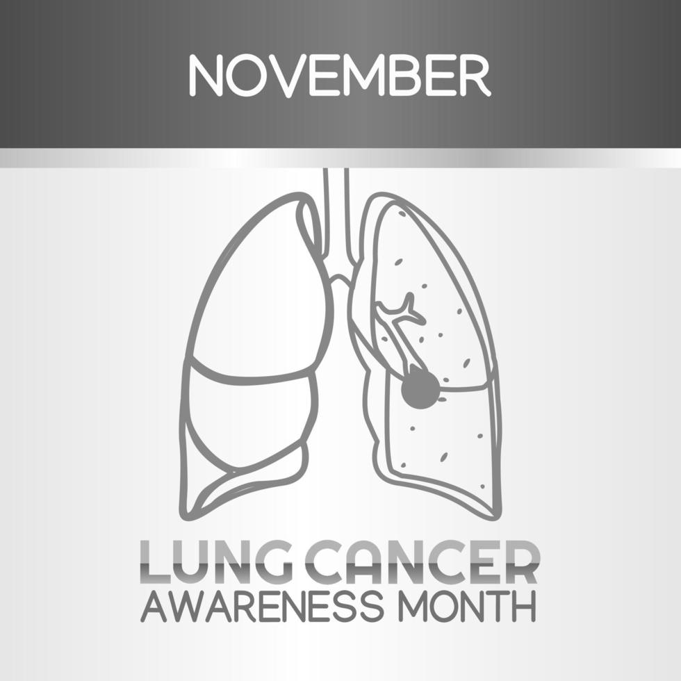 Lung cancer awareness month vector illustration