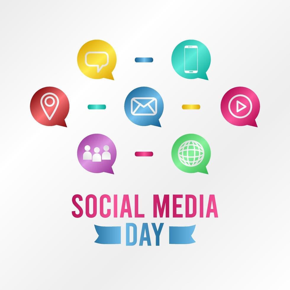 social media day vector illustration