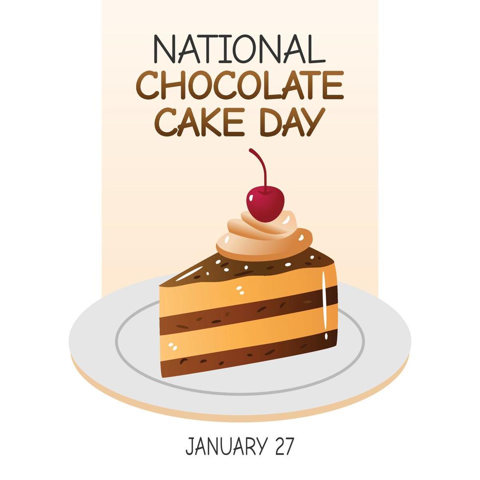 national chocolate cake day vector illustration