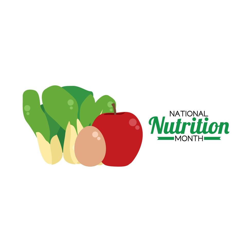 national nutrition month vector illustration