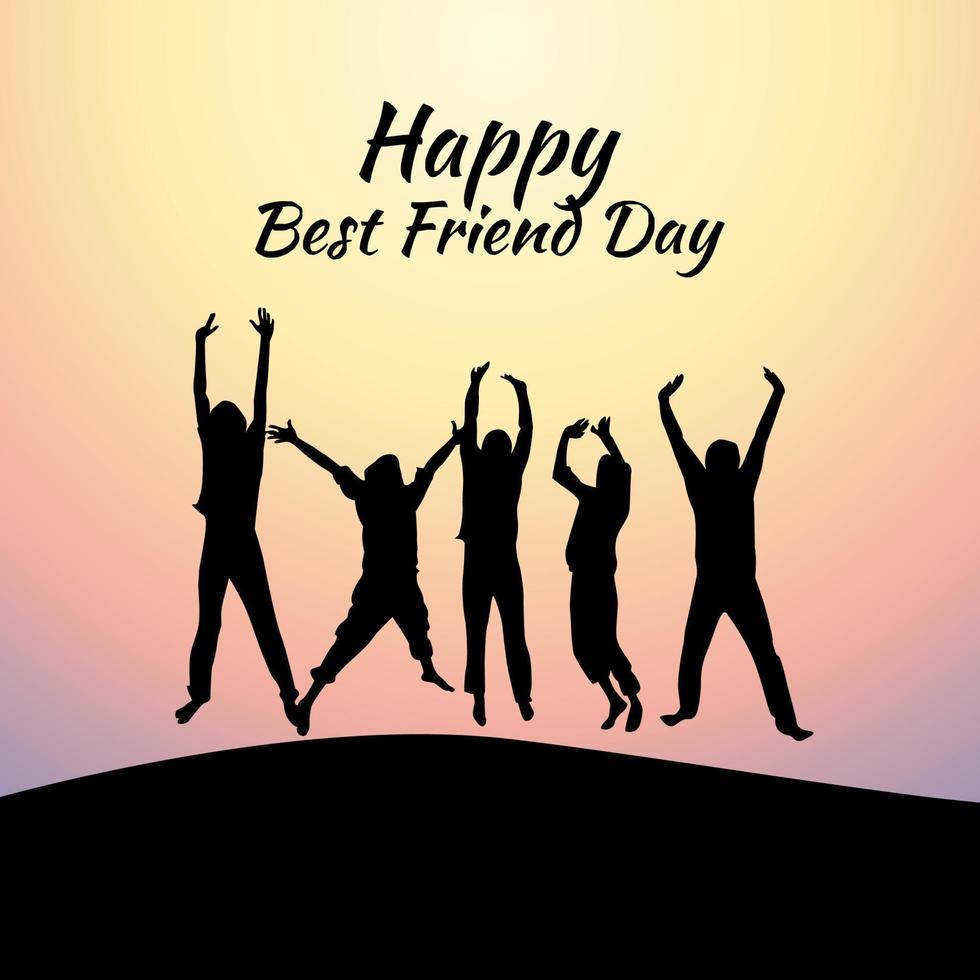 happy best friend day vector illustration