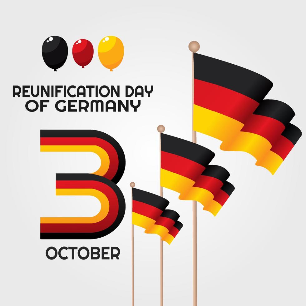 reunification of Germany vector illustration