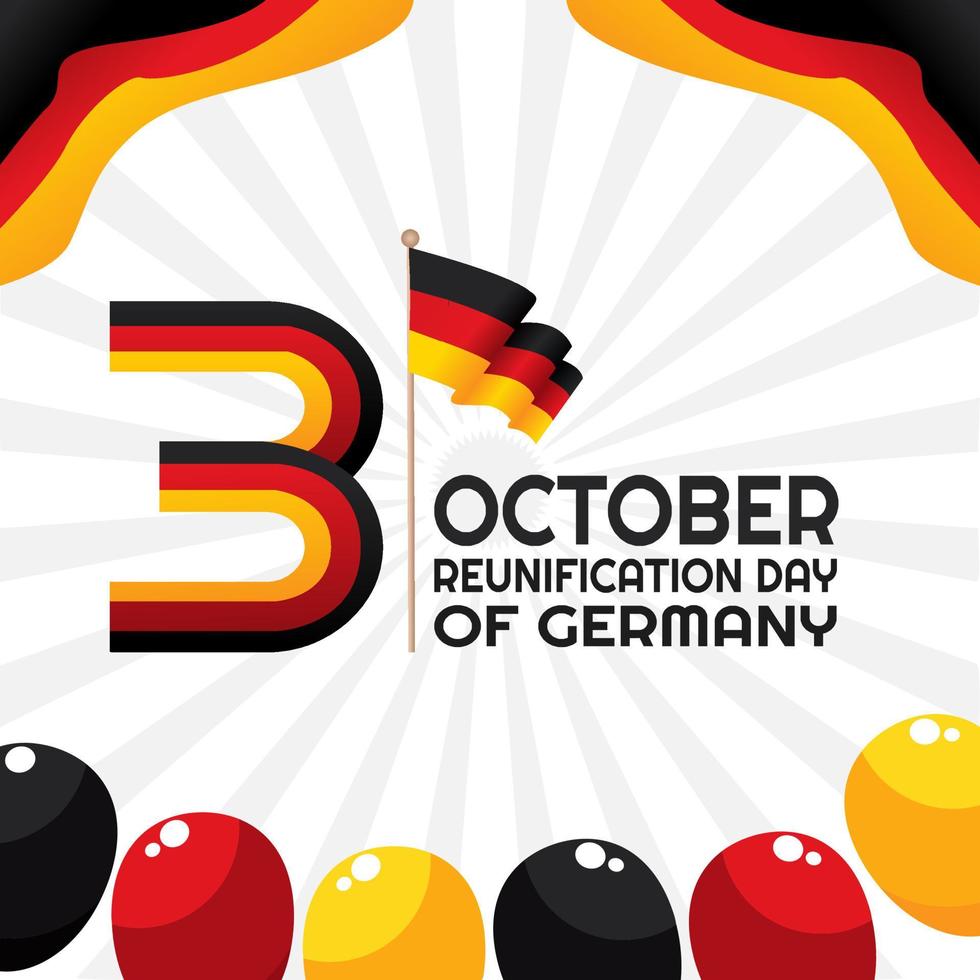 reunification of Germany vector illustration