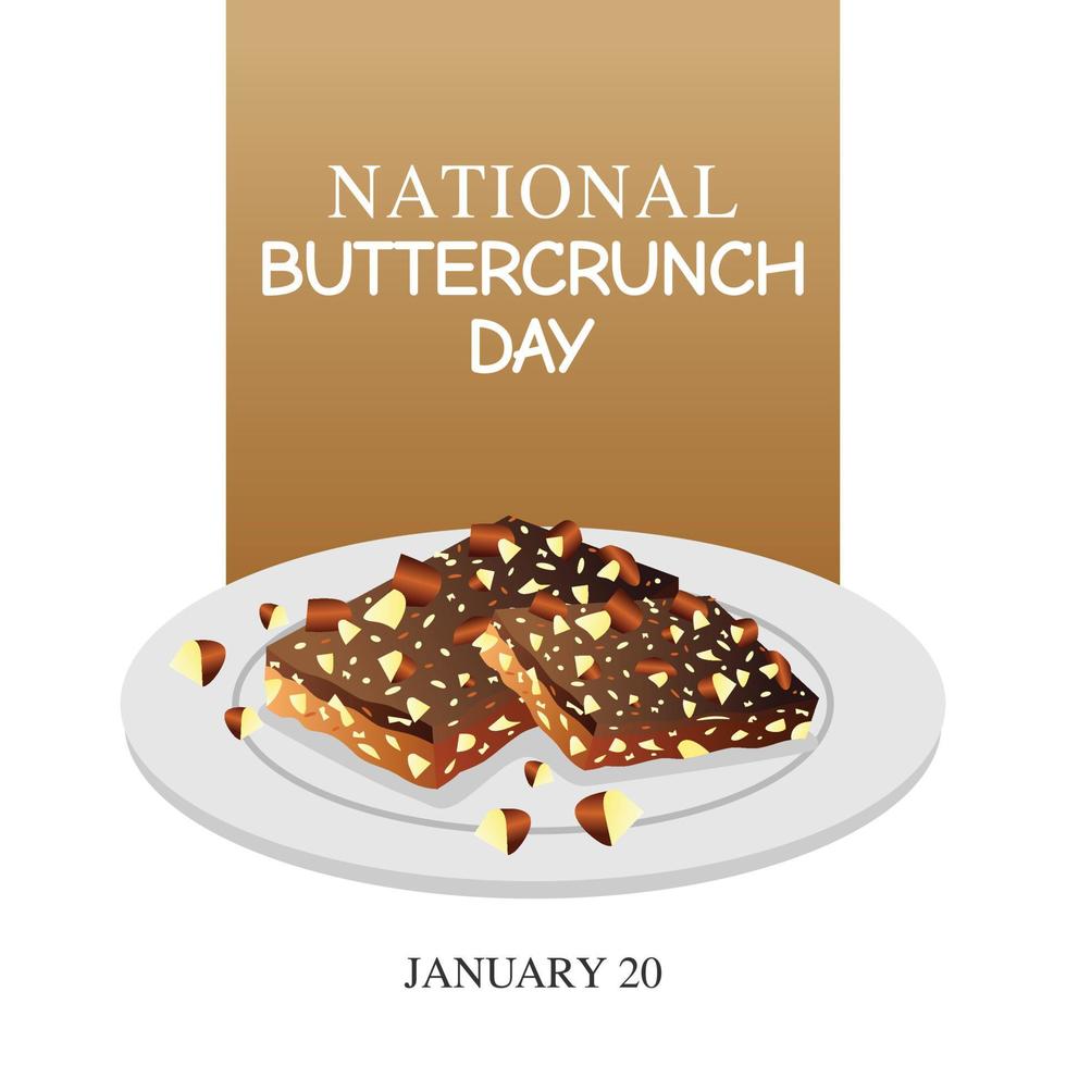 national buttercrunch day vector illustration