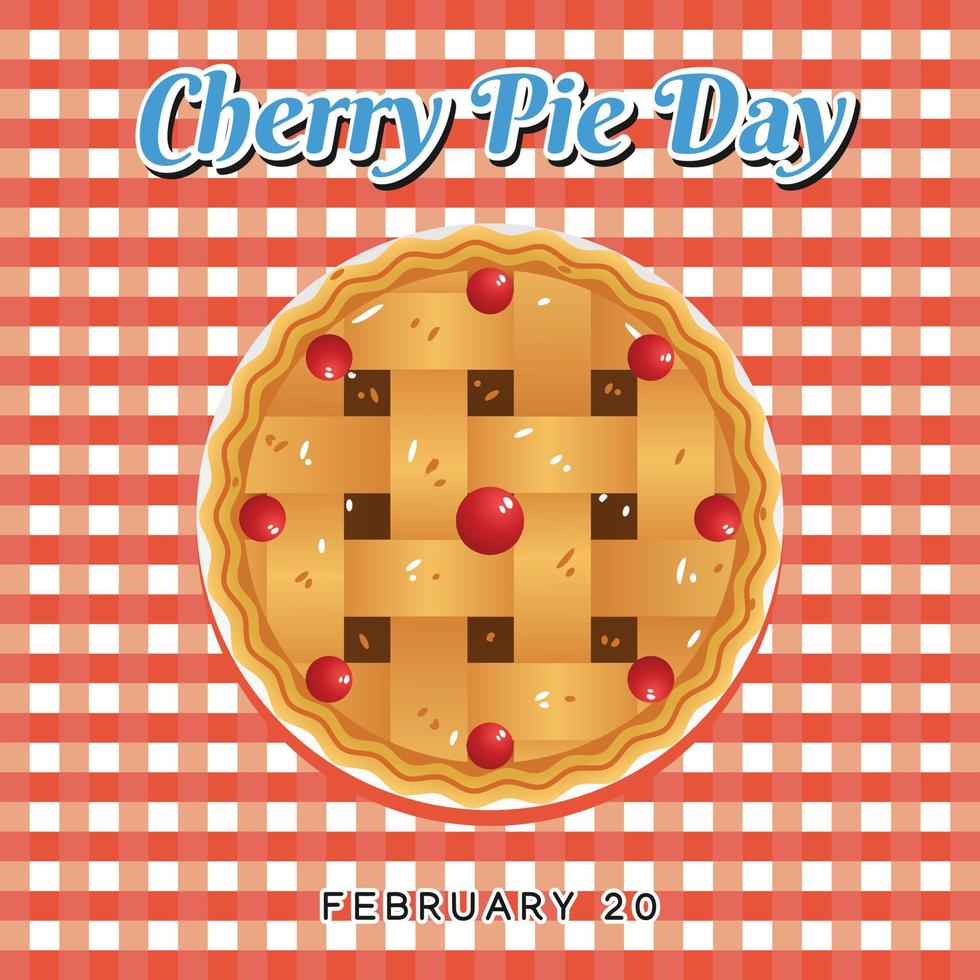 cherry pie day vector illustration