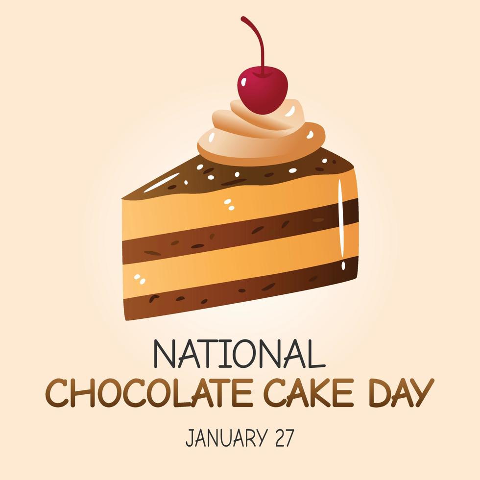 national chocolate cake day vector illustration