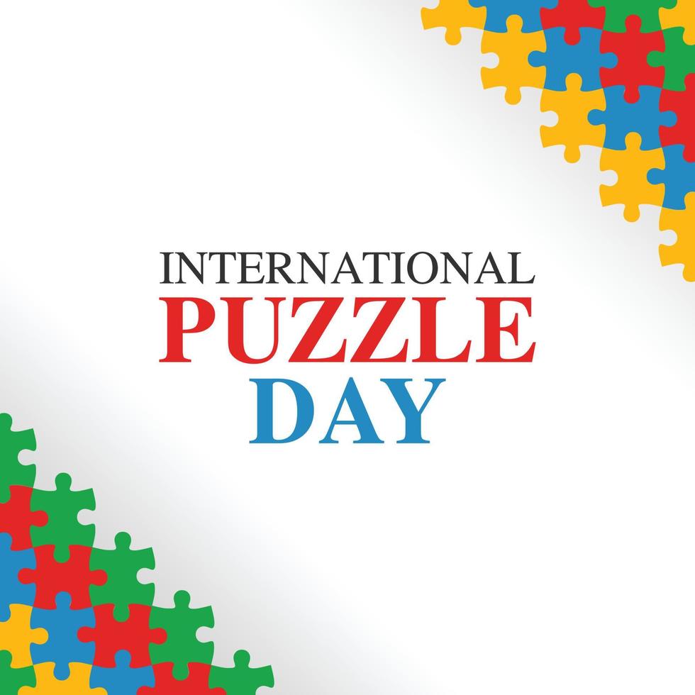 international puzzle day vector illustration