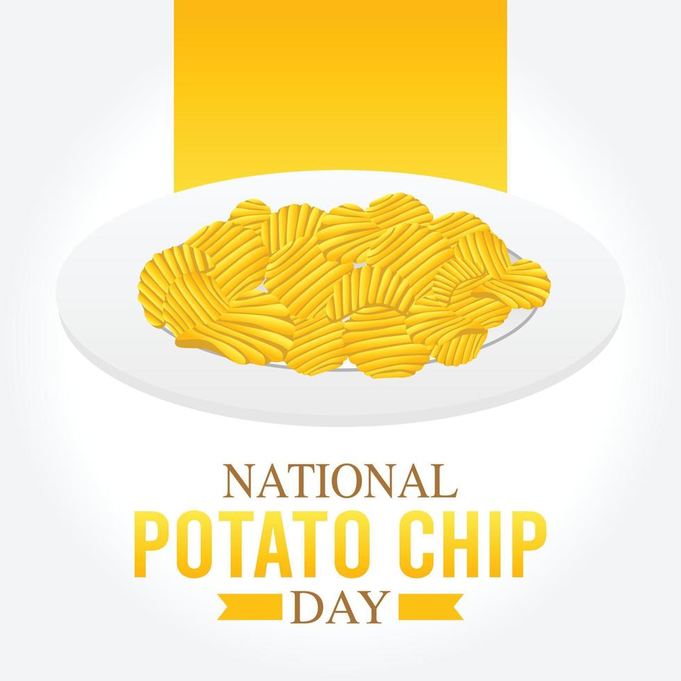 National potato chip day vector illustration