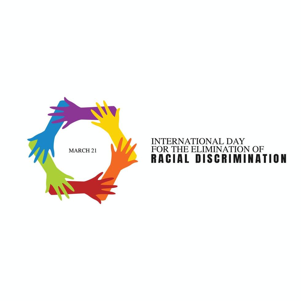 international day for the elimination racial discrimination vector illustration