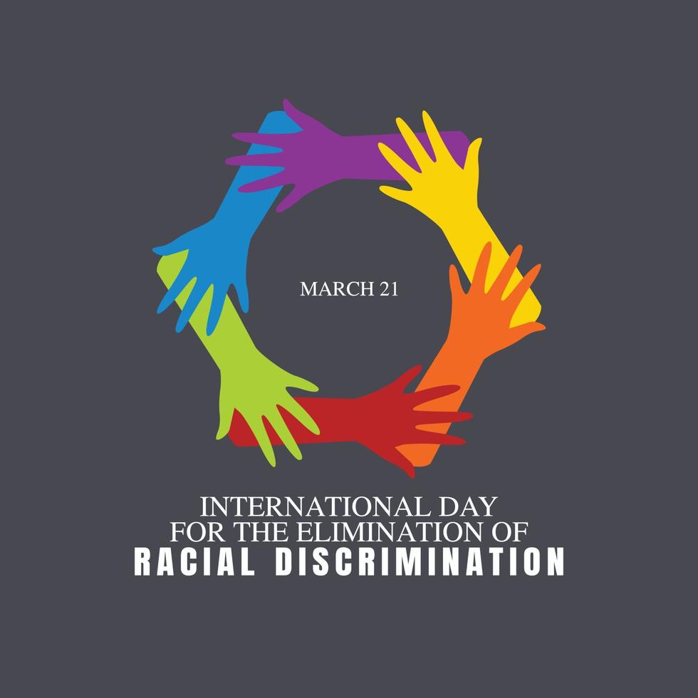 international day for the elimination racial discrimination vector illustration