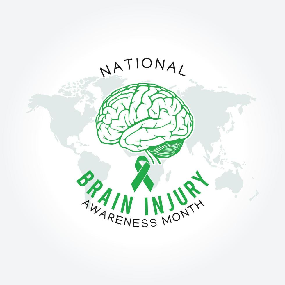 mes nacional de concientización sobre lesiones cerebrales ilustración vectorial vector