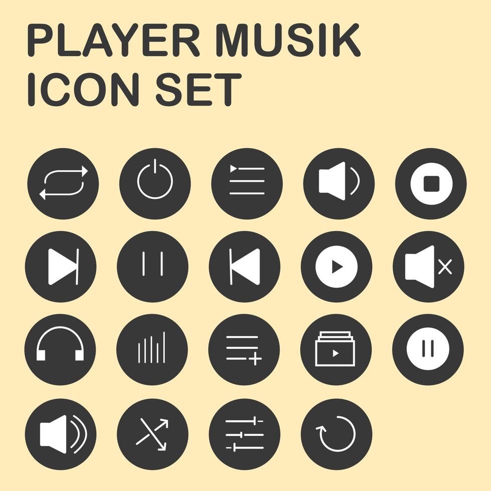 Music icons set. Cartoon vector and illustration.music icon set elegant concept