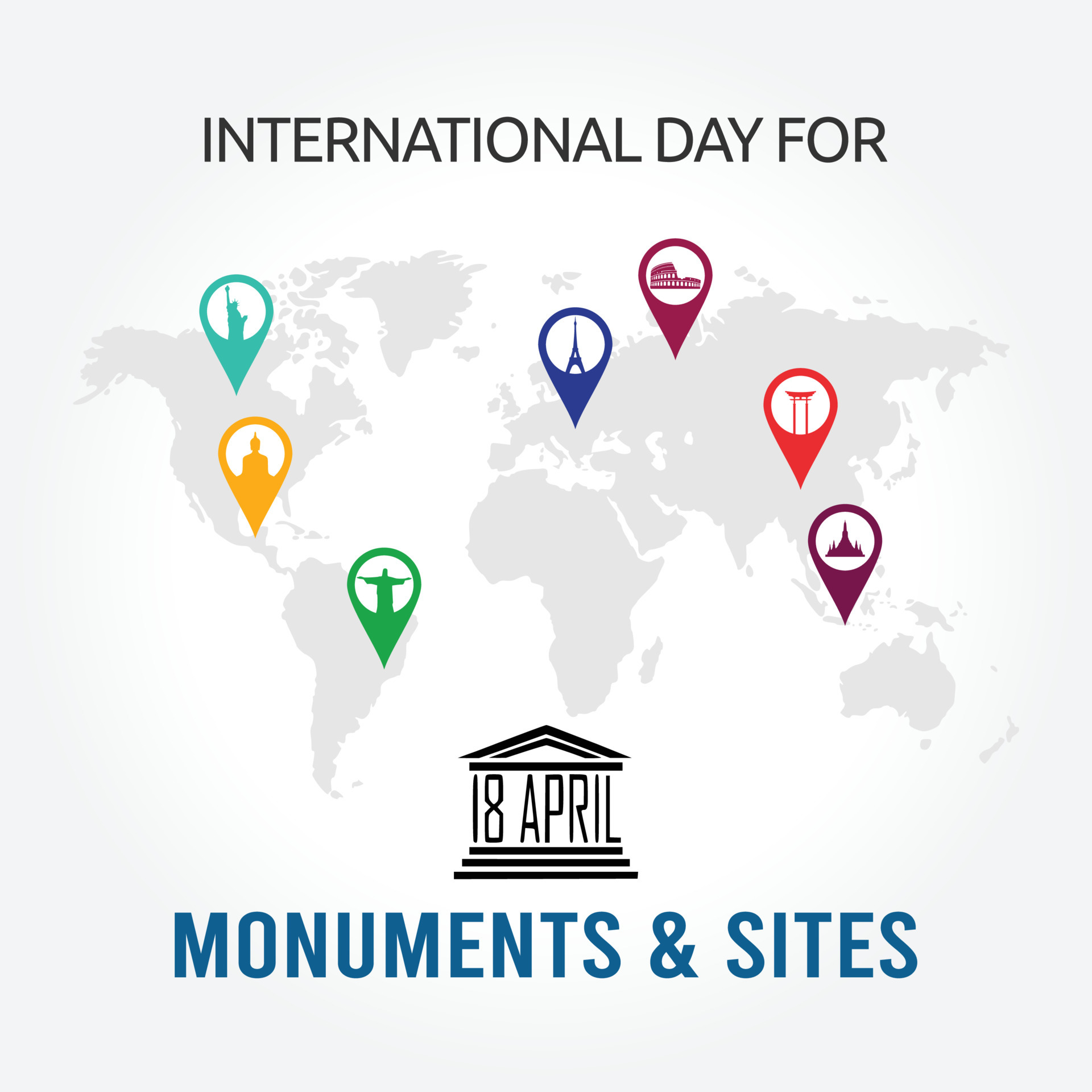 international day for monuments and sites vector illustration 5481889