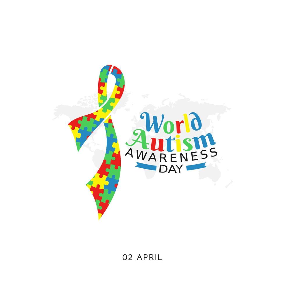 Ilustración de vector de día mundial de concienciación sobre el autismo