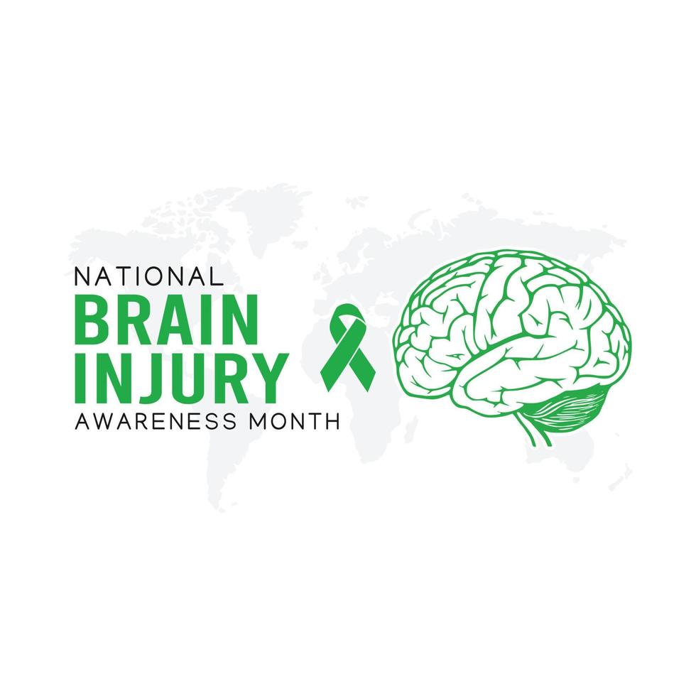 mes nacional de concientización sobre lesiones cerebrales ilustración vectorial vector