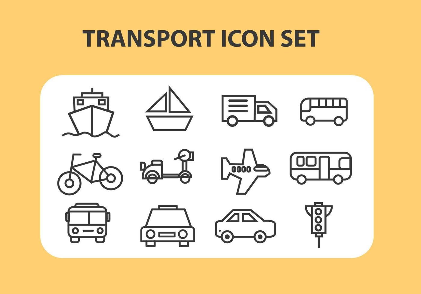 transport icon set vector