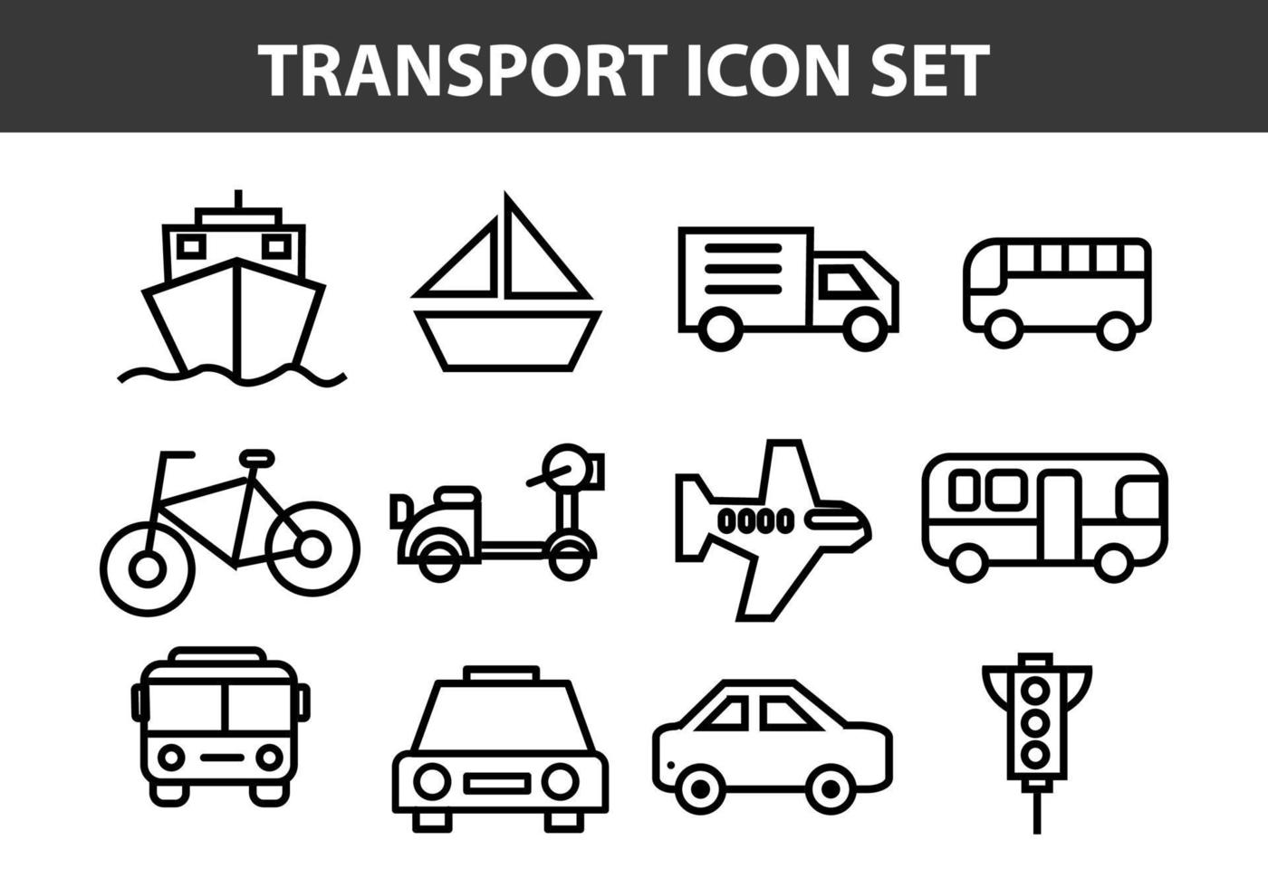 transport icon set vector