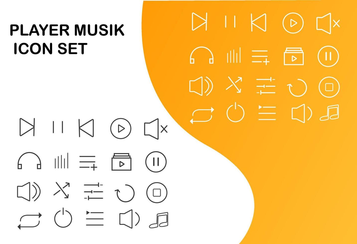 Music icons set. Cartoon vector and illustration.music icon set elegant concept