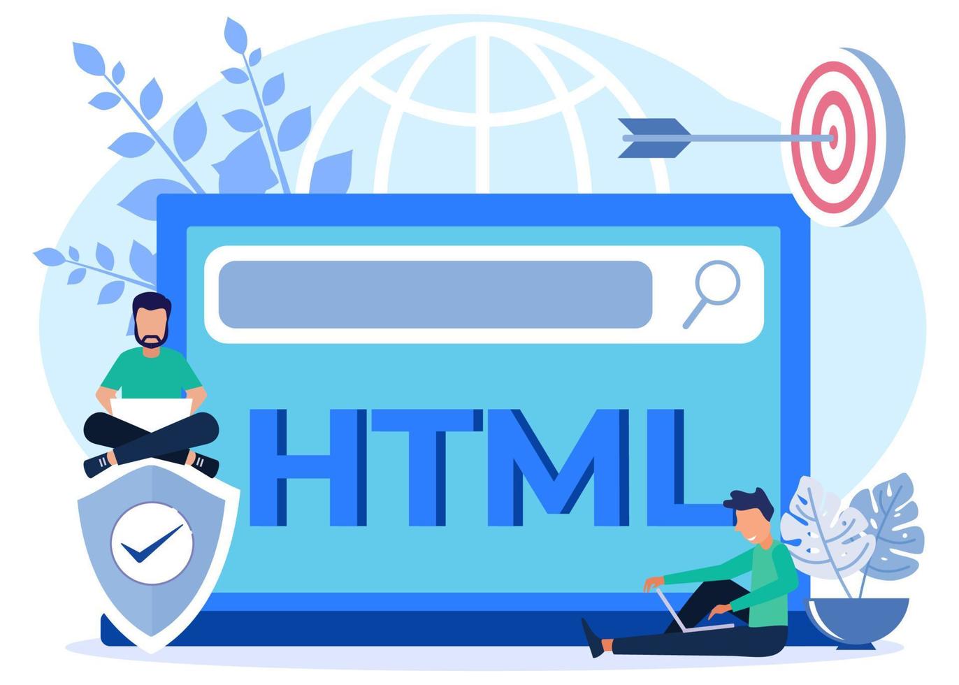 Illustration vector graphic cartoon character of html