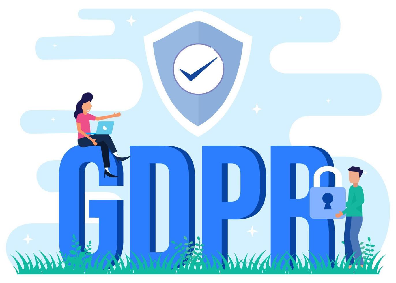 Illustration vector graphic cartoon character of GDPR