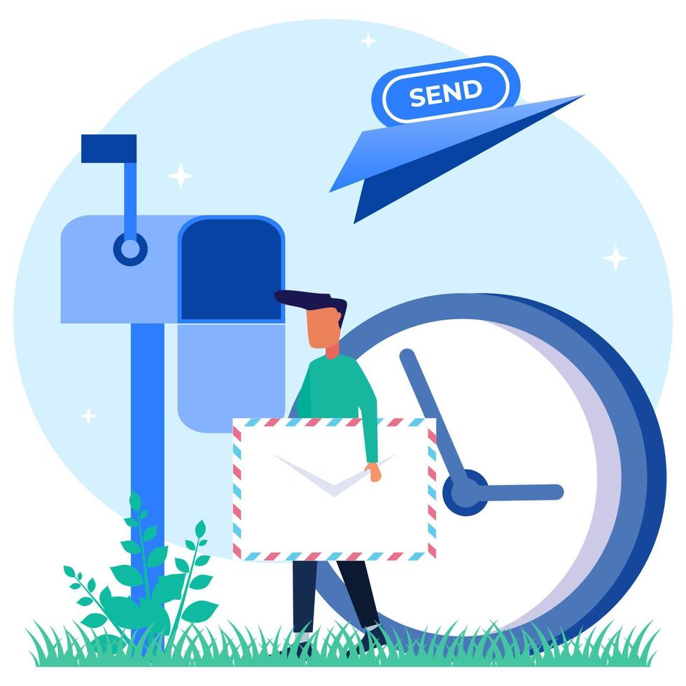 Illustration vector graphic cartoon character of email services