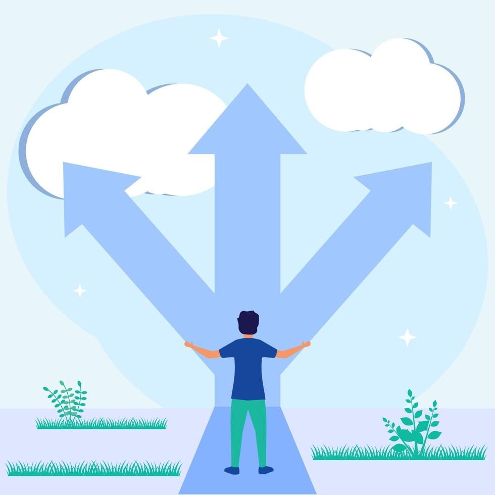 Illustration vector graphic cartoon character of choice of business strategy