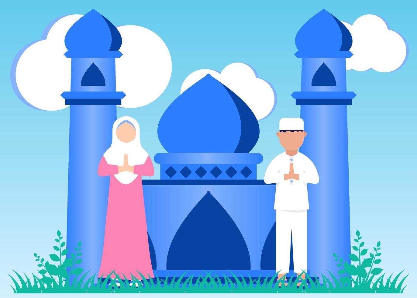 Illustration vector graphic cartoon character of ramadan kareem