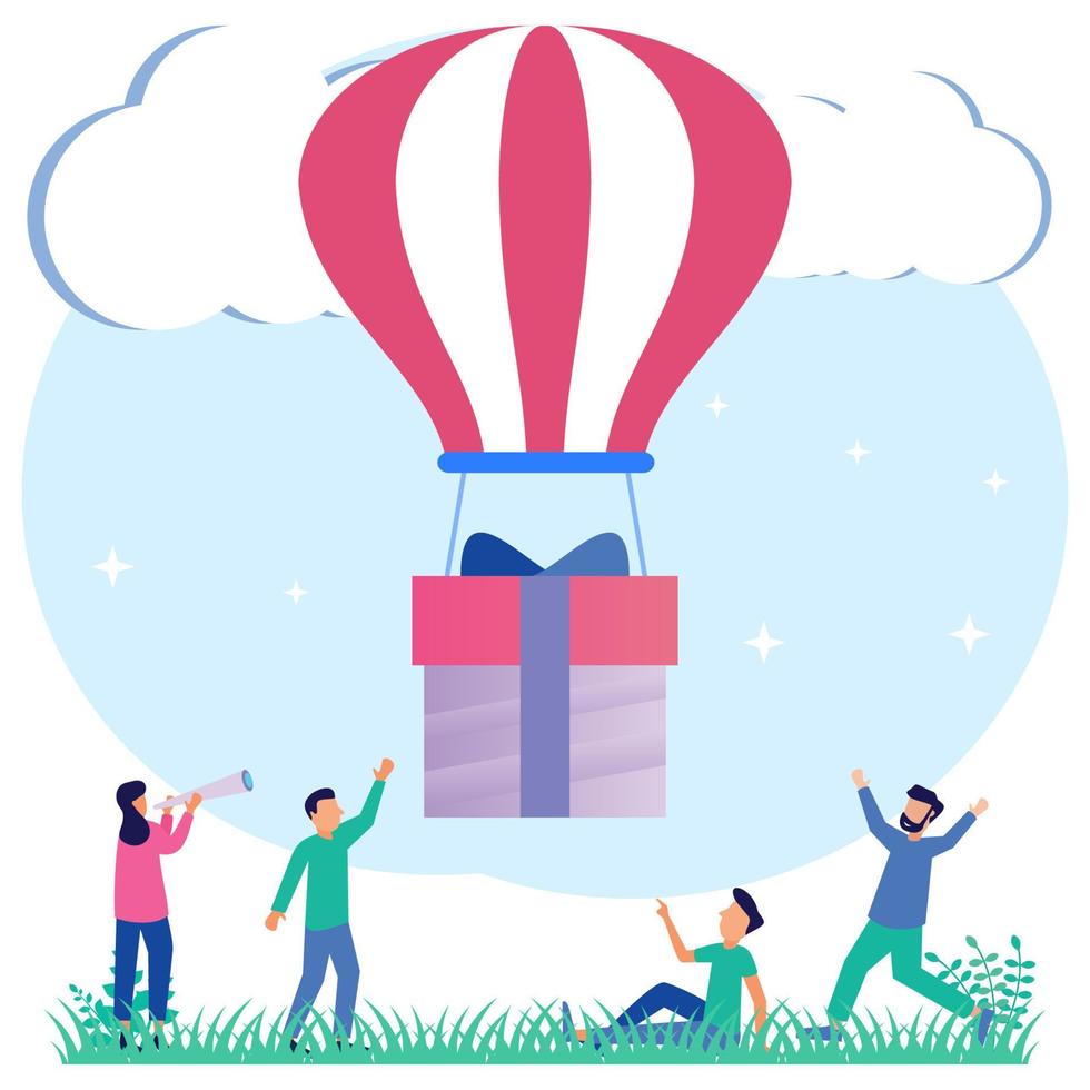 Illustration vector graphic cartoon character of refer a friend