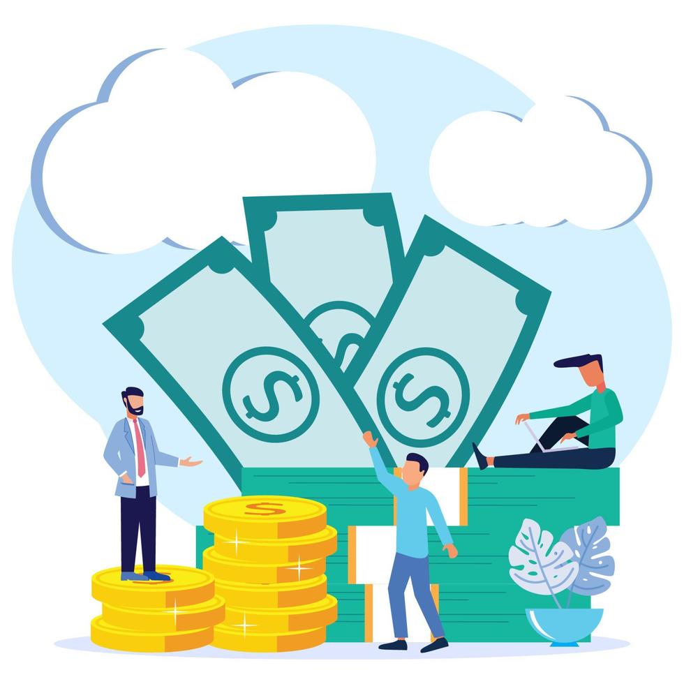 Illustration vector graphic cartoon character of Business revenue growth