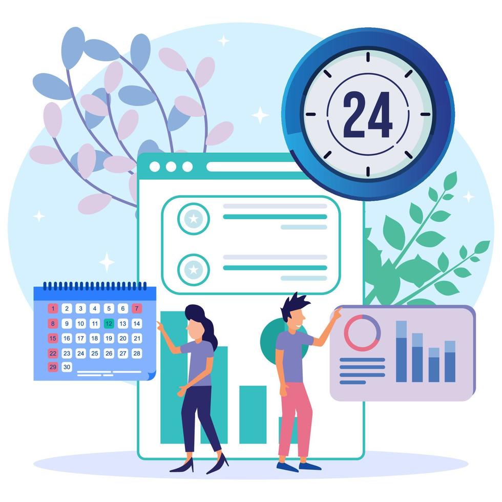 Illustration vector graphic cartoon character of project management