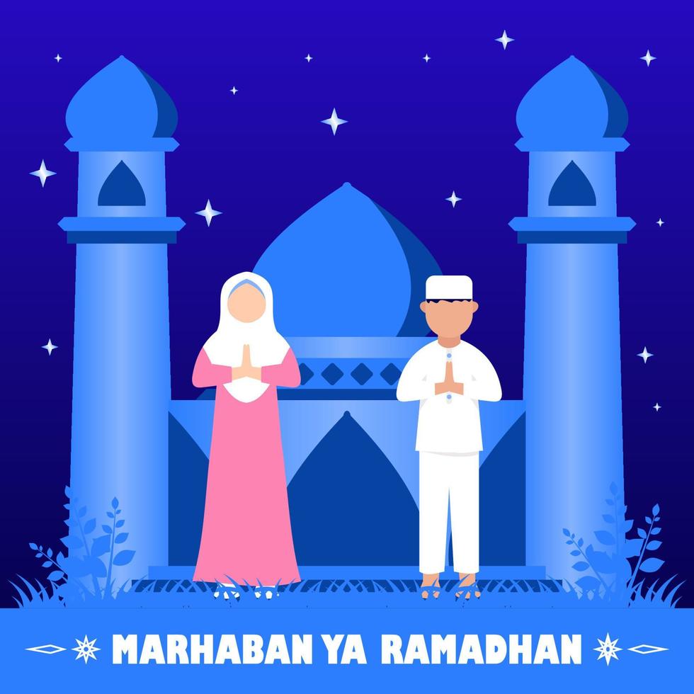 Illustration vector graphic cartoon character of ramadan kareem