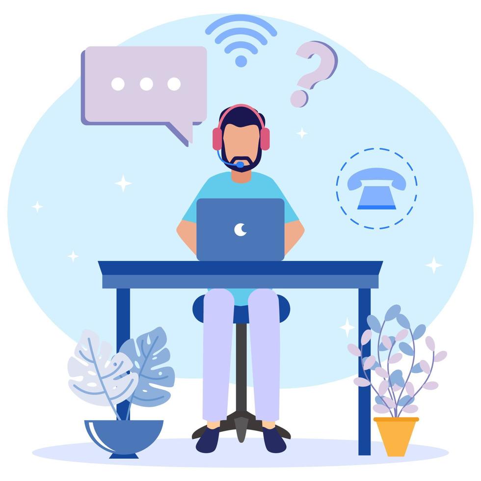 Illustration vector graphic cartoon character of customer service