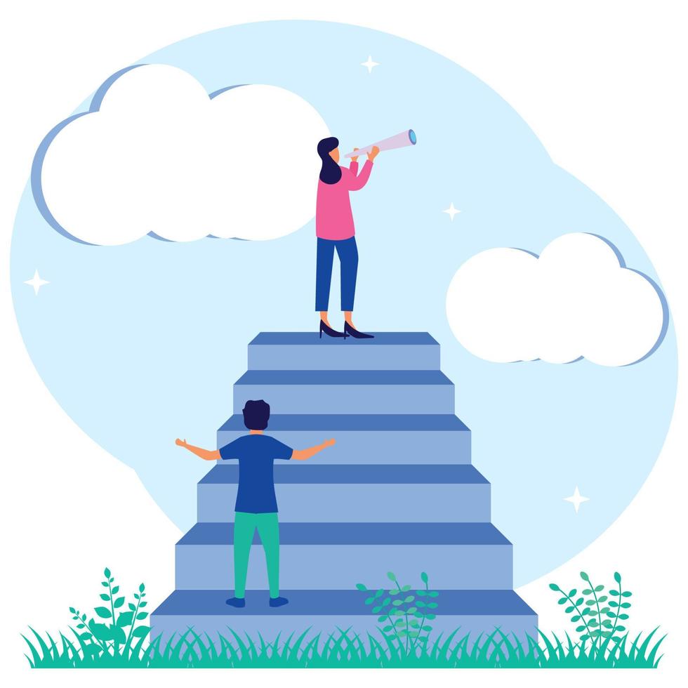 Illustration vector graphic cartoon character of future strategy